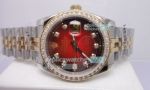 Replica Rolex Datejust D-Red Face Diamond Bezel Two Tone Watch